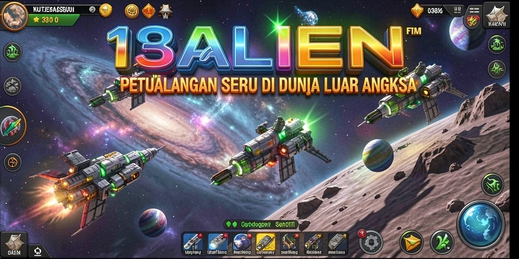 Tampilan gameplay <strong>138ALIEN</strong> yang menampilkan petualangan luar angkasa yang mendebarkan.