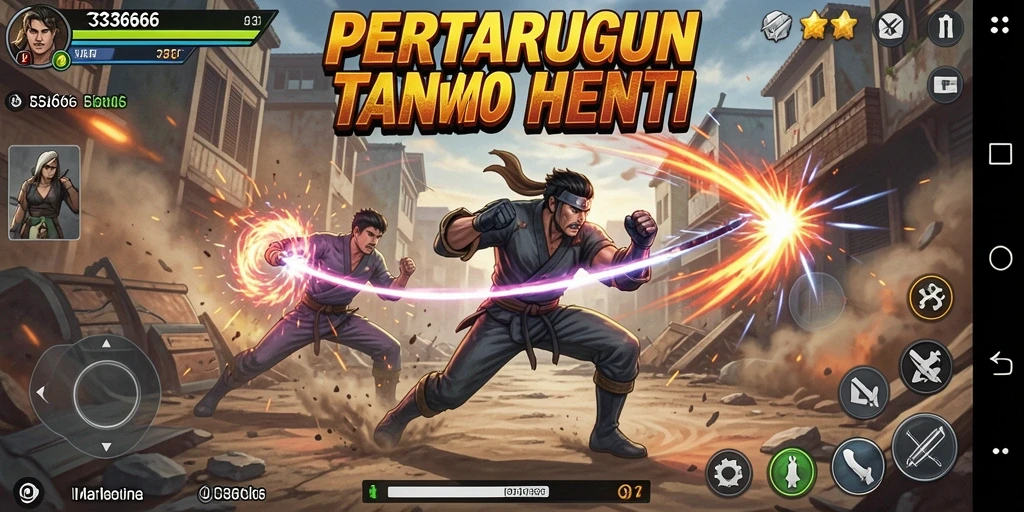 Tangkapan layar utama 333666 menampilkan pertarungan seru dengan karakter yang dinamis.