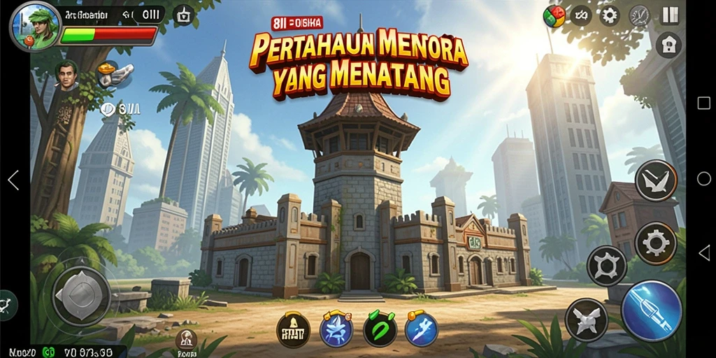 Screenshot dari gameplay 8II menampilkan aksi Tower Defense yang seru.