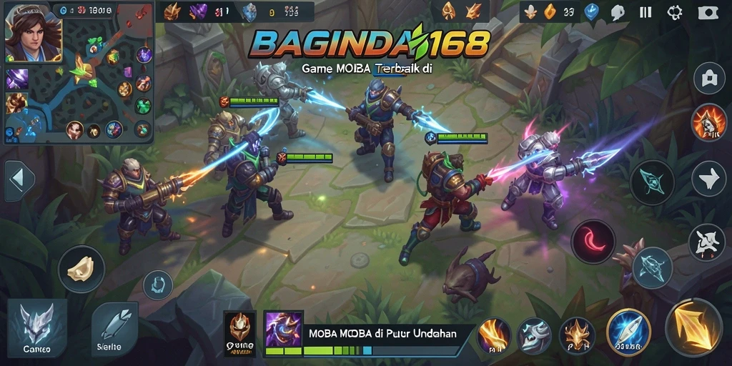 Screenshot dari gameplay seru di BAGINDA168 yang menunjukkan pertarungan tim.