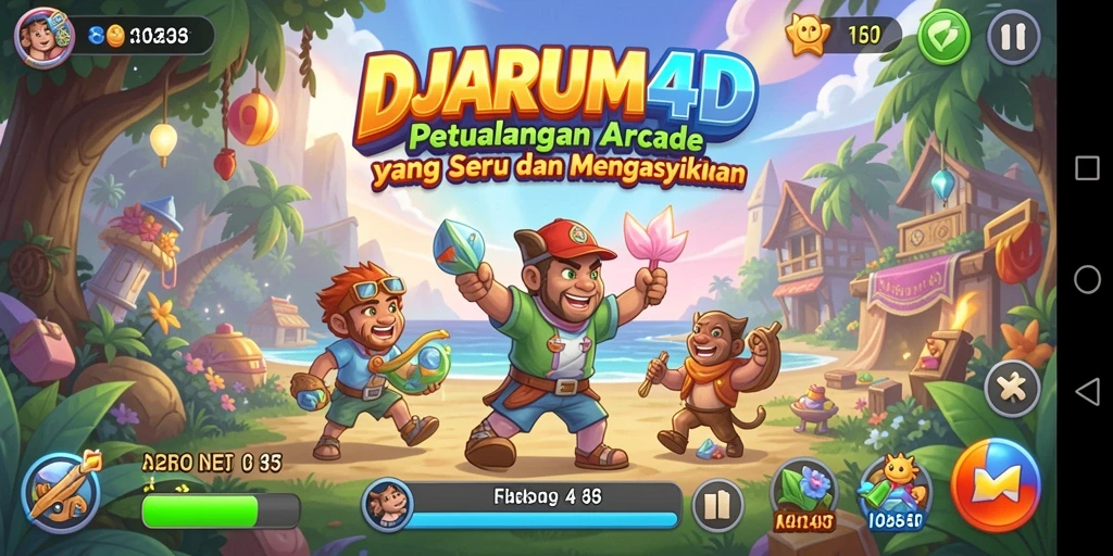 Tampilan gameplay DJARUM4D yang penuh warna dan dinamis.