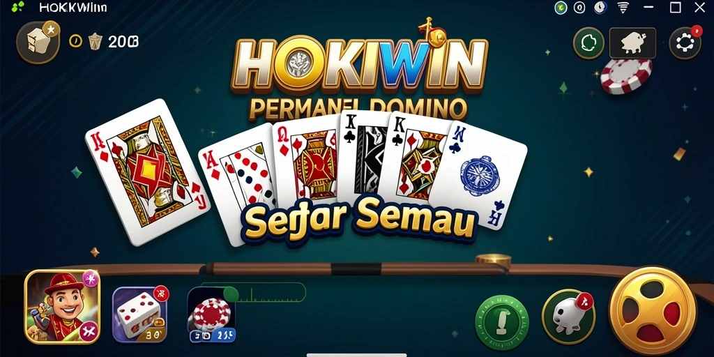 Screenshot HOKIWIN menampilkan gameplay seru Domino.