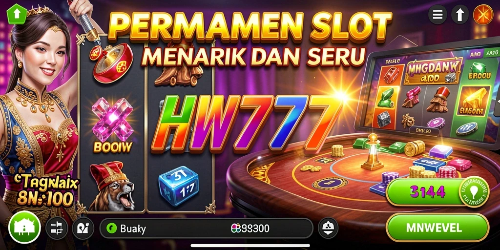 Gameplay seru HW777 dengan tema slot menawan.