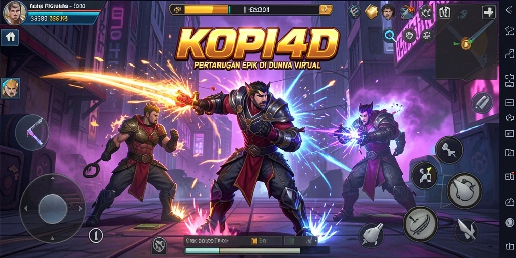 Screenshot gameplay KOPI4D menampilkan aksi pertarungan yang mendebarkan.