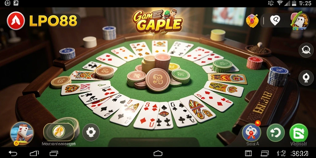 Screenshot gameplay LPO88 menampilkan suasana seru permainan Gaple.