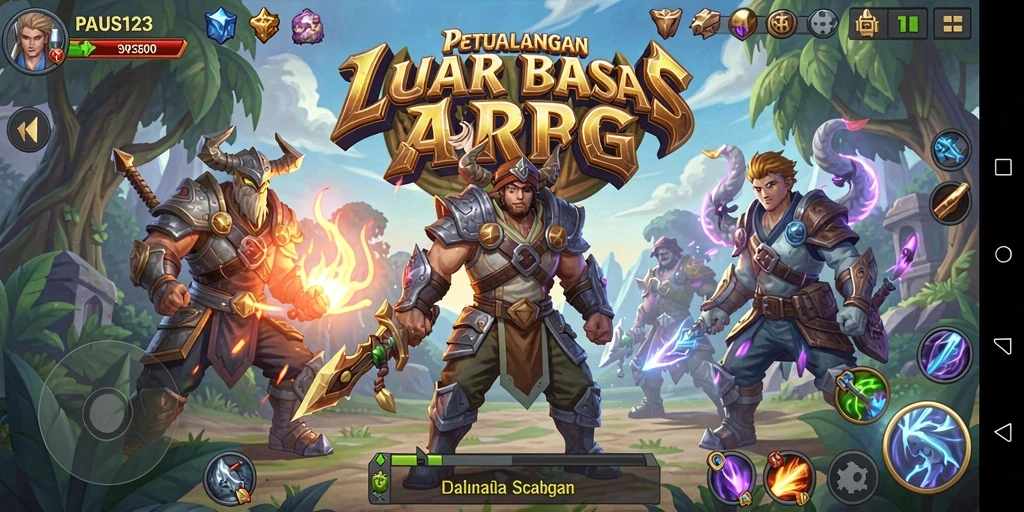 Tampilan gameplay seru di dunia fantasi ARPG PAUS123.