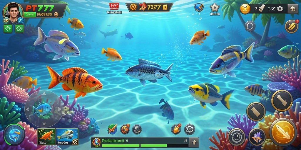 Tampilan menakjubkan gameplay Tembak Ikan PT777 yang mengasyikkan.
