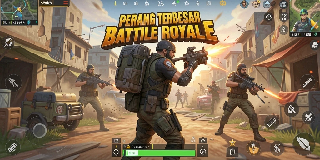 Tangkapan layar SPN88 menunjukkan aksi intens di tengah pertempuran Battle Royale.