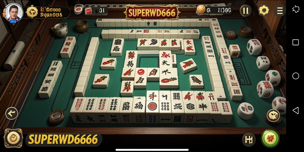 Tampilan menarik dari gameplay Mahjong di SUPERWD666.