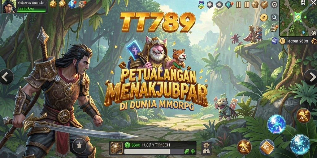 Screenshot gameplay MMORPG TT789 yang menampilkan aksi mendebarkan.