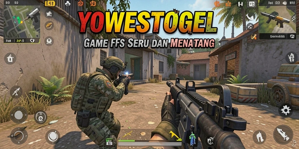Screenshot gameplay YOWESTOGEL menunjukkan aksi tembak-menembak yang mendebarkan.